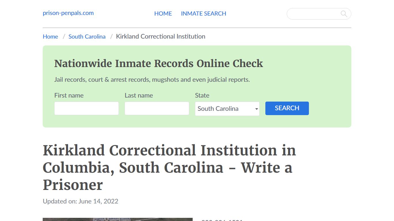 Kirkland Correctional Institution - prison-penpals.com